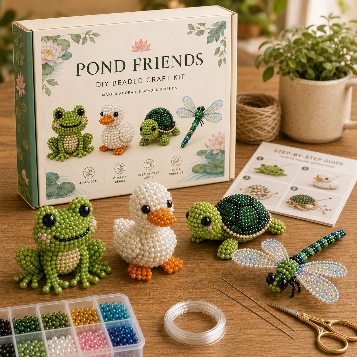 🧵✨ Kit de Bricolaje (DIY) de Animales de Cuentas en 3D Miniatura