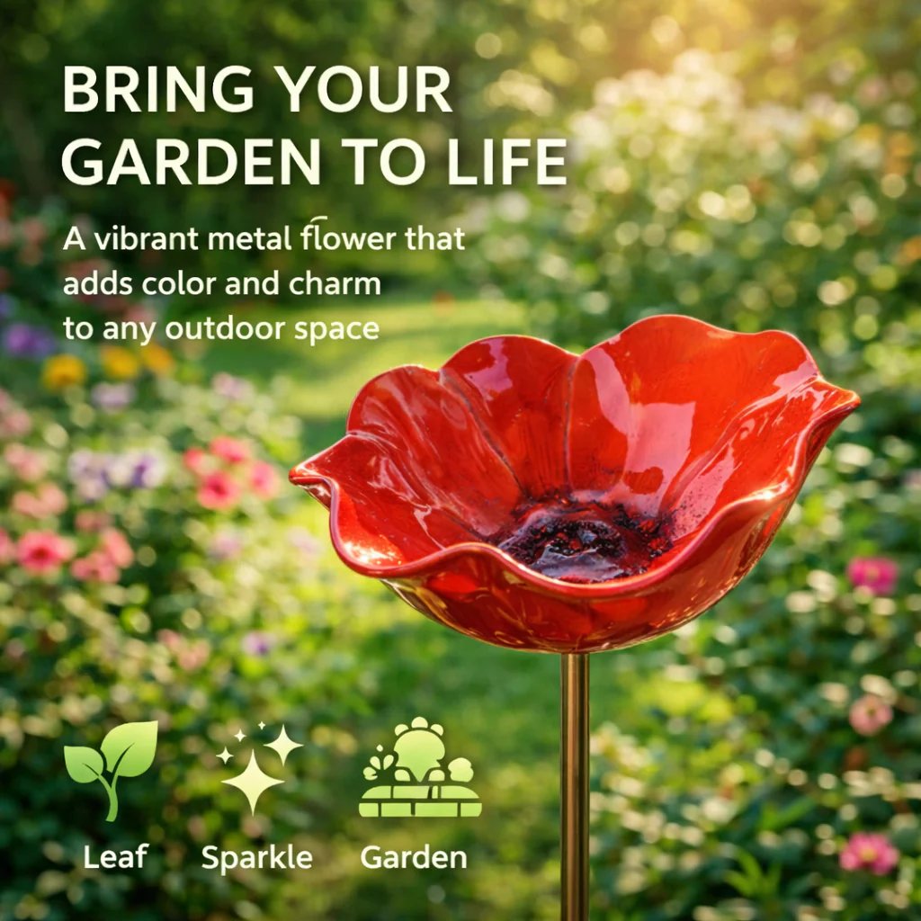 💖🎁 Regalos para el Día de la Madre 2026 -- 🎁 Estaca de Jardín de Flor de Metal Hecha a Mano 🐦