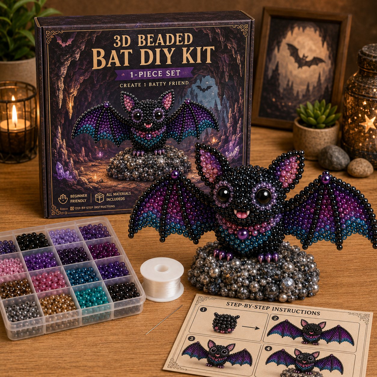 🧵✨ Kit de Bricolaje (DIY) de Animales de Cuentas en 3D Miniatura