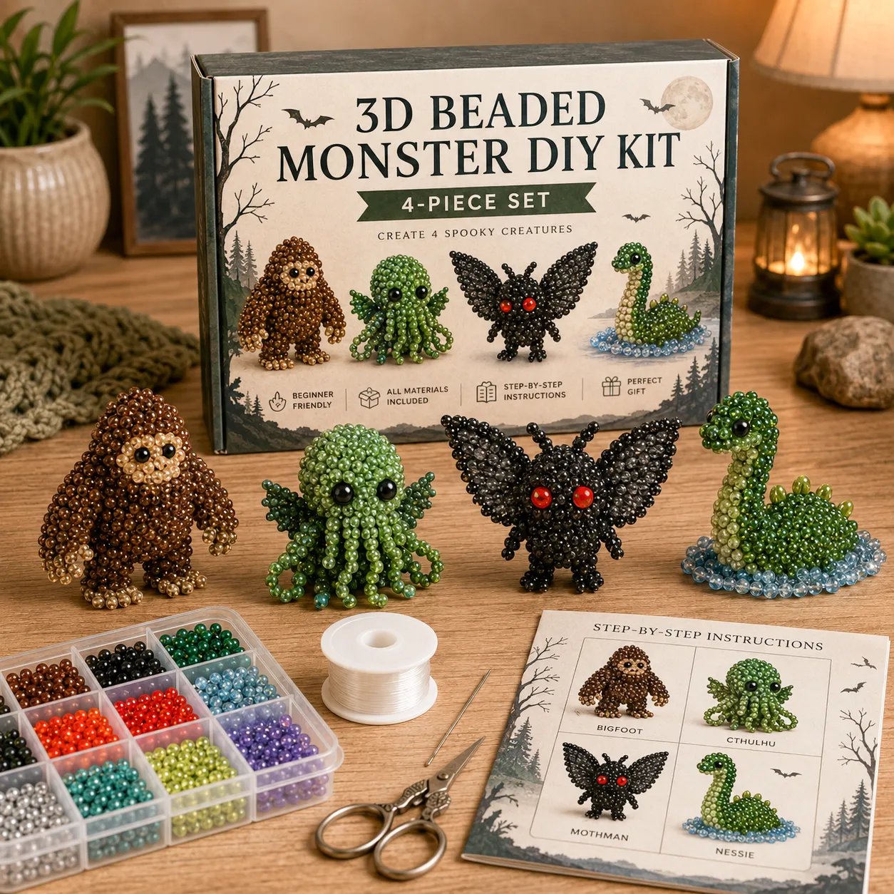 🧵✨ Kit de Bricolaje (DIY) de Animales de Cuentas en 3D Miniatura