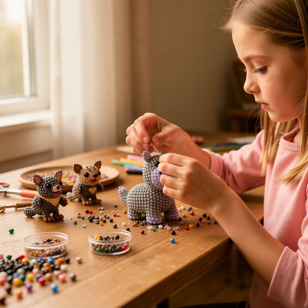 🧵✨ Kit de Bricolaje (DIY) de Animales de Cuentas en 3D Miniatura