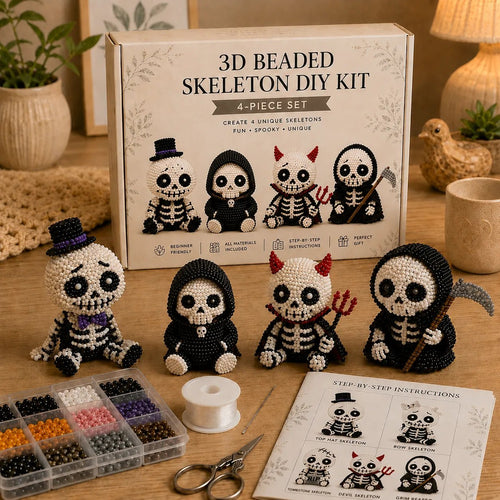 🔥 ¡Último día 50% DE DESCUENTO! 💀 Kit DIY de Esqueleto de Cuentas en 3D