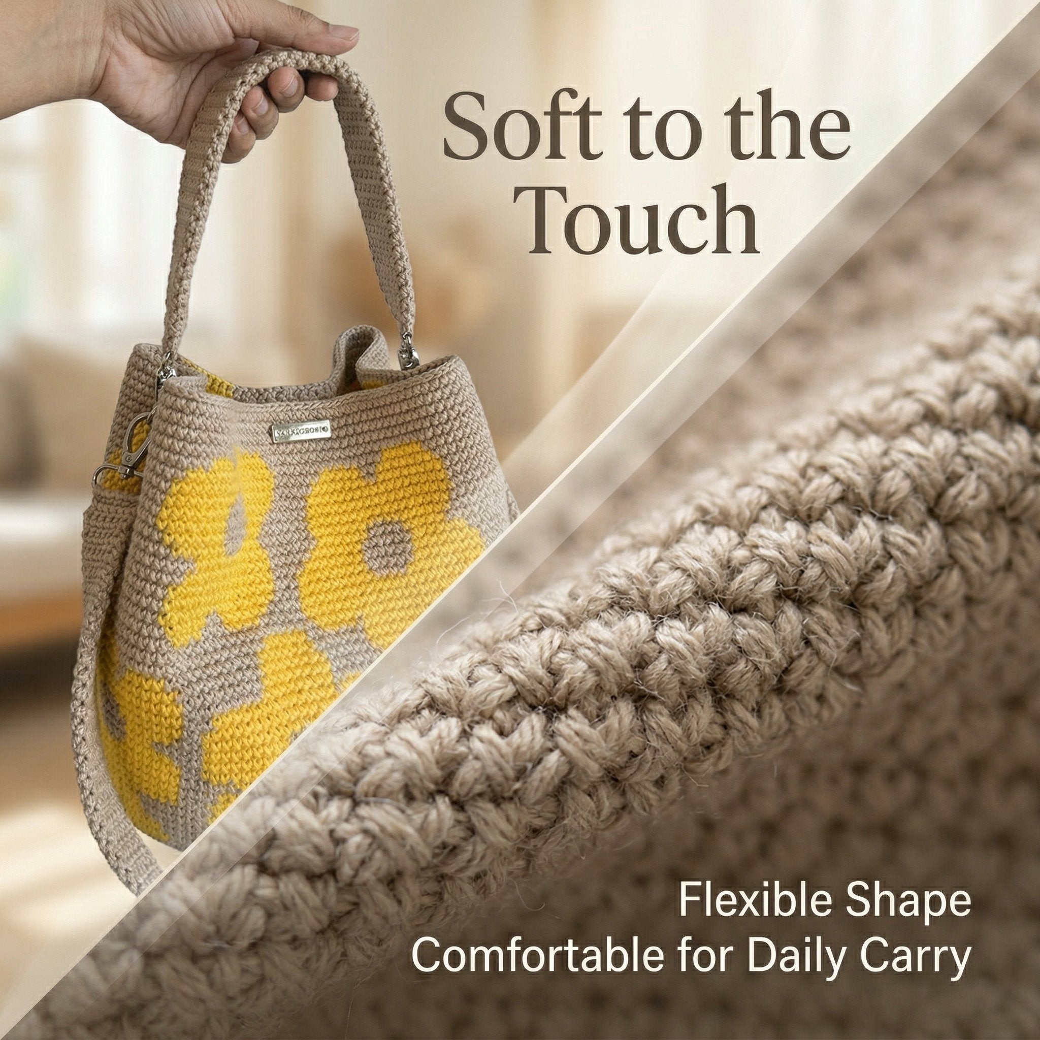 Bolso Tote de Flores de Crochet Hecho a Mano 🌼✨