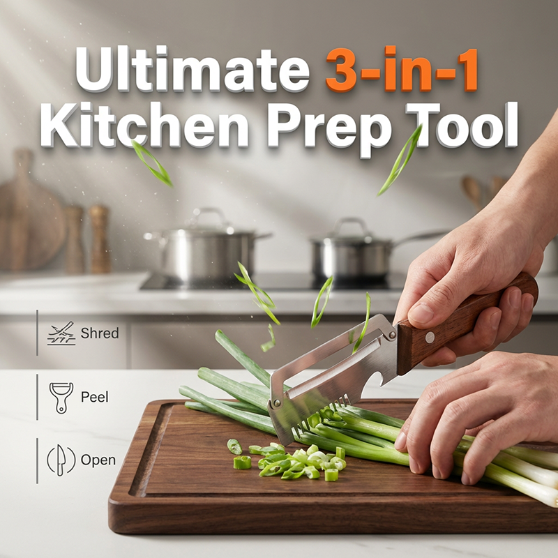📢 Compra uno y llévate el segundo de regalo, solo $99 MXN por artículo✨ Una herramienta de cocina 3 en 1 que puede rebanar y pelar cebollitas